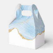 Elegantes Cooles Blue Agate mit Gold Glitzer Ribbo Geschenkschachtel (Rückseite)