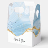 Elegantes Cooles Blue Agate mit Gold Glitzer Ribbo Geschenkschachtel (Geöffnet)