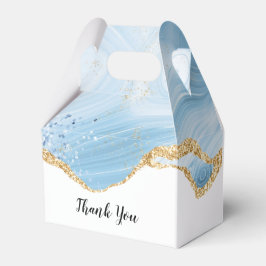 Elegantes Cooles Blue Agate mit Gold Glitzer Ribbo Geschenkschachtel