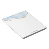 Elegantes Cooles Blue Agate mit Gold Glitzer Ribbo Notizblock (angewinkelt)