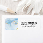 Elegantes Cooles Blue Agate und Gold Glitzer Ribbo (Insitu)