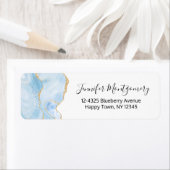 Elegantes Cooles Blue Agate und Gold Glitzer Ribbo (Insitu)