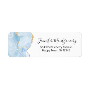 Elegantes Cooles Blue Agate und Gold Glitzer Ribbo