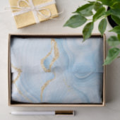 Elegantes Cooles Blue Agate und Gold Glitzer Ribbo Seidenpapier (Geschenk)