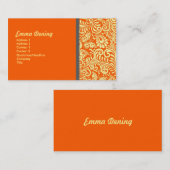 Elegantes Cooles Orange Visitenkarte (Vorne/Hinten)