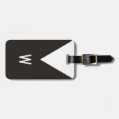 Elegantes cooles Schwarz-weißes geometrisches Gepäckanhänger (Vorderseite horizontal)