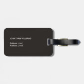 Elegantes cooles Schwarz-weißes geometrisches Gepäckanhänger (Rückseite horizontal)