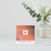 Elegantes Copper Background Business Card Design Quadratische Visitenkarte (Stehend Vorderseite)