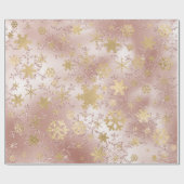 Elegantes Copper Gold Weihnachten Snowflake Muster Geschenkpapier (Flach)