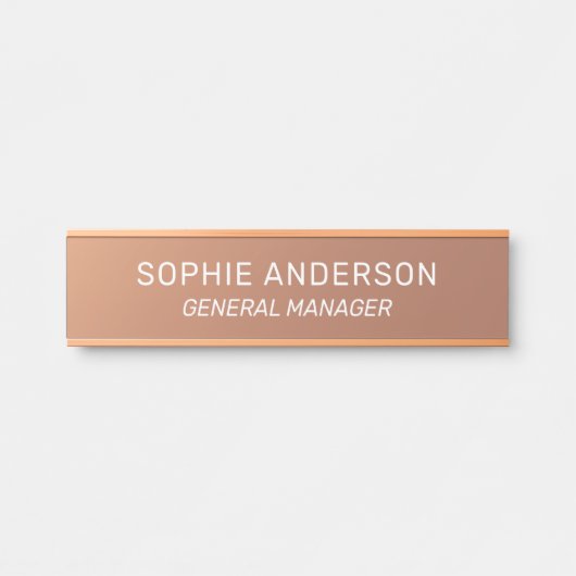 Elegantes Copper-Individuelle Name-Jobzeichen Türschild (Vorderseite )