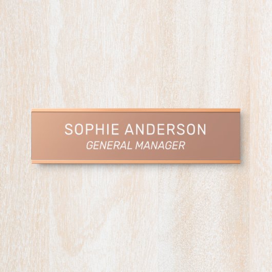 Elegantes Copper-Individuelle Name-Jobzeichen Türschild (Vorderseite )