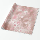 Elegantes Copper & Pink Weihnachts-Schneeflockenmu Geschenkpapier (Ungerollt)