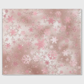 Elegantes Copper & Pink Weihnachts-Schneeflockenmu Geschenkpapier (Flach)