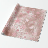 Elegantes Copper & Pink Weihnachts-Schneeflockenmu Geschenkpapier (Ungerollt)