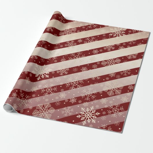 Elegantes Copper Red Christmas Snowflake Muster  Geschenkpapier (Ungerollt)