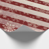Elegantes Copper Red Christmas Snowflake Muster Geschenkpapier (Ecke)