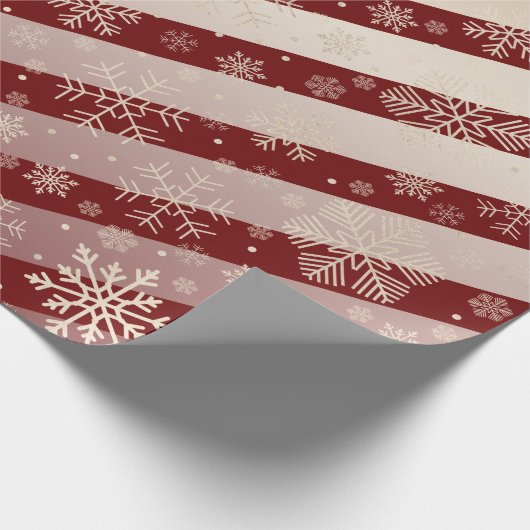 Elegantes Copper Red Christmas Snowflake Muster  Geschenkpapier (Ecke)