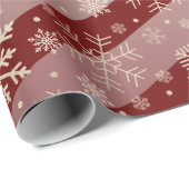 Elegantes Copper Red Christmas Snowflake Muster Geschenkpapier (Rolleneckpunkt)