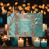 Elegantes Copper Turquoise Gästebuch