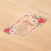 Elegantes Coquette Floral Weihnachten Party Acryleinladungen (Ablage )