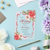 Elegantes Coquette Floral Weihnachten Party Acryleinladungen (In Situ (Hochzeit))