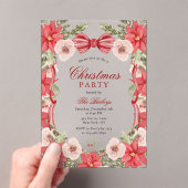 Elegantes Coquette Floral Weihnachten Party Acryleinladungen (Insitu (Handheld))