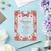 Elegantes Coquette Floral Weihnachten Party Acryleinladungen (In Situ (Hochzeit))