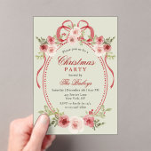 Elegantes Coquette Floral Weihnachten Party Acryleinladungen (Insitu (Handheld))