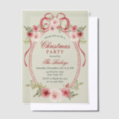 Elegantes Coquette Floral Weihnachten Party Pergament Einladungen (Versetzt)