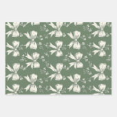 Elegantes Coquette Green Kleeblatts Set von 3 Geschenkpapier Set (Vorderseite)