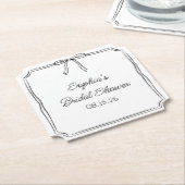 Elegantes Coquette Hand Drawn Bow Niedliches Braut Untersetzer (angewinkelt)