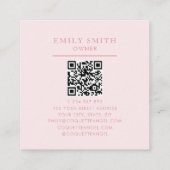 Elegantes Coquette Preppy Pink Teacup mit Bow Quadratische Visitenkarte (Rückseite)