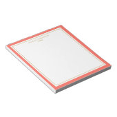 Elegantes Coral Gold Personalisiert Notizblock (angewinkelt)