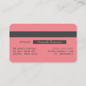 Elegantes Coral Gray Gold Luxury Credit Card Logo Visitenkarte (Rückseite)