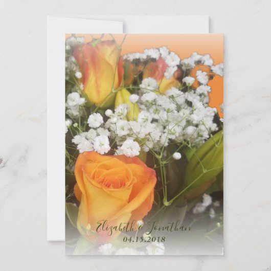 Elegantes Coral Orange Rose Blumenkohl Brautparty Einladung (Rückseite)