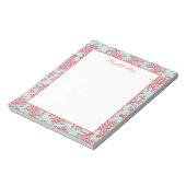 Elegantes Coral Pattern Notepad Notizblock (Rotiert)