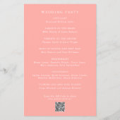 Elegantes Coral Pink Modernes Budget Hochzeitsprog Flyer (Hinten)