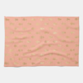 Elegantes Coral Pink und Gold Ananas Muster Geschirrtuch (Horizontal)