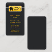 Elegantes Corporate Black Real Anwesen Visitenkarte (Vorne/Hinten)