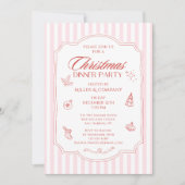 Elegantes Corporate Christmas Dinner Party Holiday Einladung (Vorderseite)