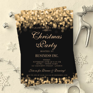 Elegantes Corporate Christmas Party Gold Einladung