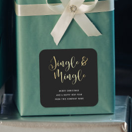 Elegantes Corporate Jingle & Mingle-Party Quadratischer Aufkleber