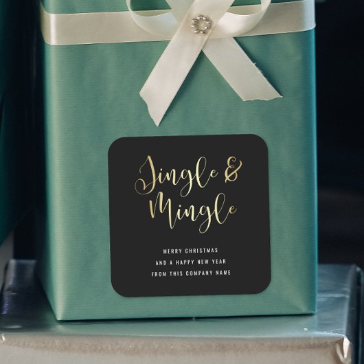 Elegantes Corporate Jingle & Mingle-Party Quadratischer Aufkleber