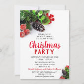 Elegantes Corporate Red Christmas Party Einladung (Vorderseite)