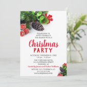 Elegantes Corporate Red Christmas Party Einladung (Stehend Vorderseite)