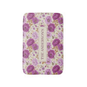 Elegantes Cottagecore-Lila-Blumenmuster Badematte (Vorderseite Vertikal)