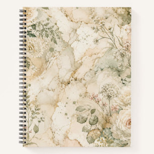 Elegantes Cottagecore-Marmor-Botanik-Wohndesign Notizblock