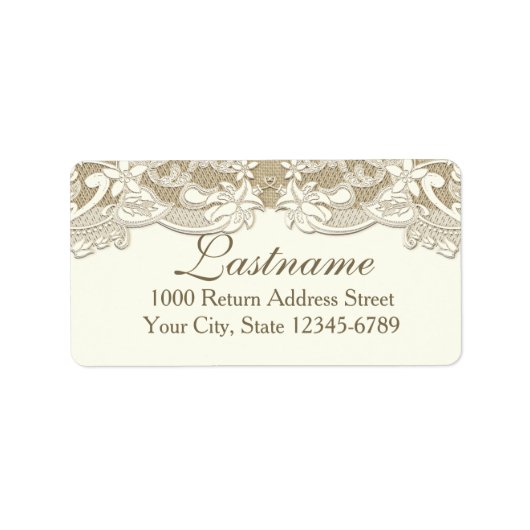 Elegantes Country Floral und Burlap Adressaufkleber (Vorne)