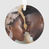 Elegantes Country Manor Wedding Foto Keepake Ornament (Rückseite)