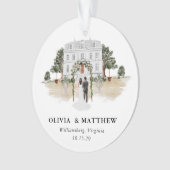 Elegantes Country Manor Wedding Foto Keepake Ornament (Vorderseite)